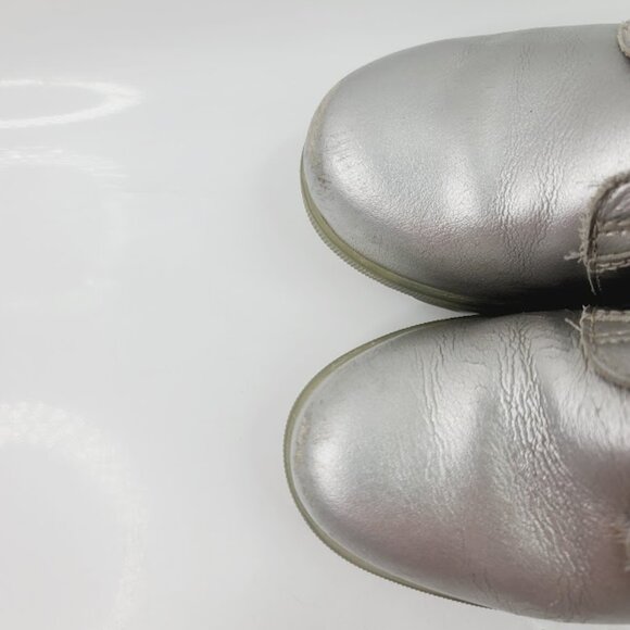 Sorel X Disney Girl's Silver Leather Lace Wedge Winter Ankle Bootie Size 1 - Picture 3 of 6